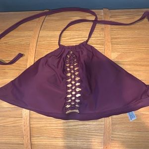 Purple halter swim top